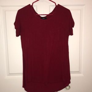 Red loose fitting shirt